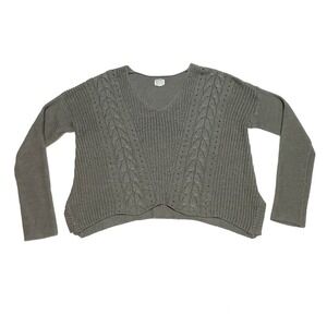 Converse One Star Oversized Knitted Sweater Crop Top Women's Size Large‎ Gray